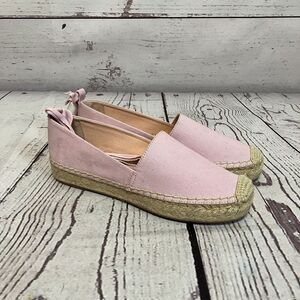 J.Crew Shoes Womens 7.5 Pink Ankle Tie Espadrille Canvas Classic Icy Orchid Pink